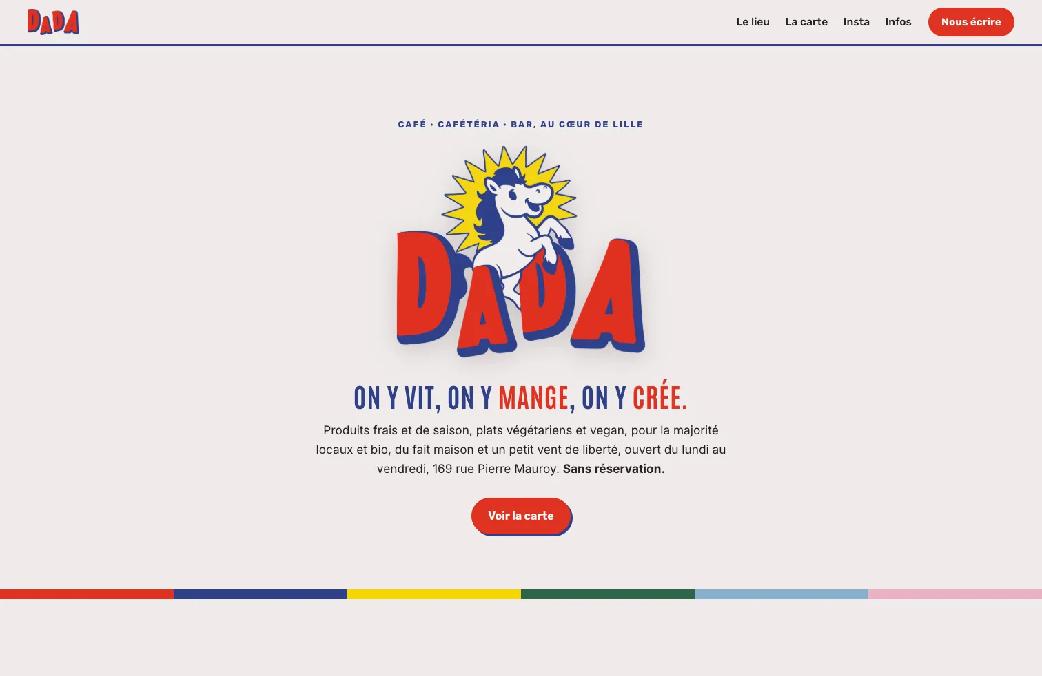 Site de DADA Cafétéria sur MacBook
